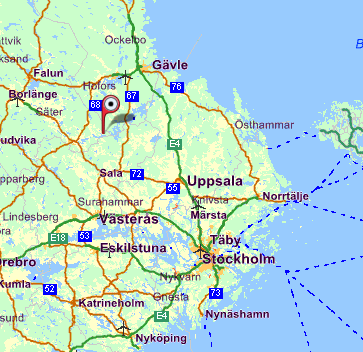 Despite the countyside location, our summer house is not very far from Stockholm, about 160 km.