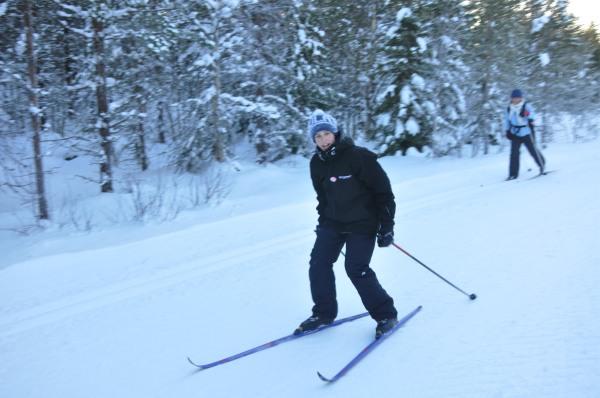 Gustav (son) and Katarina (wife) skiing this winter (2010).
