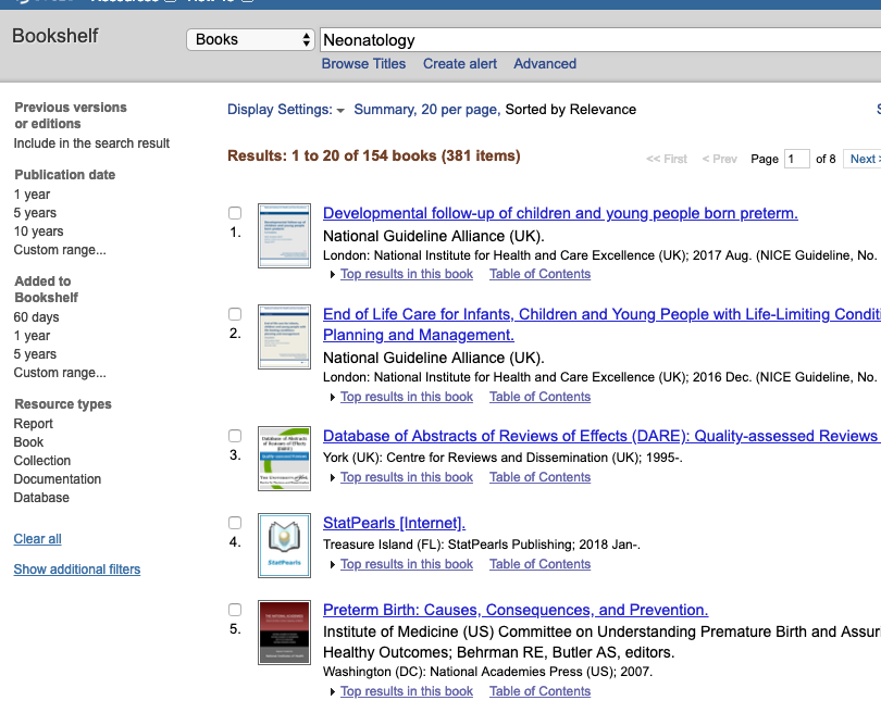 More information about "NCBI Bookshelf - Neonatology"