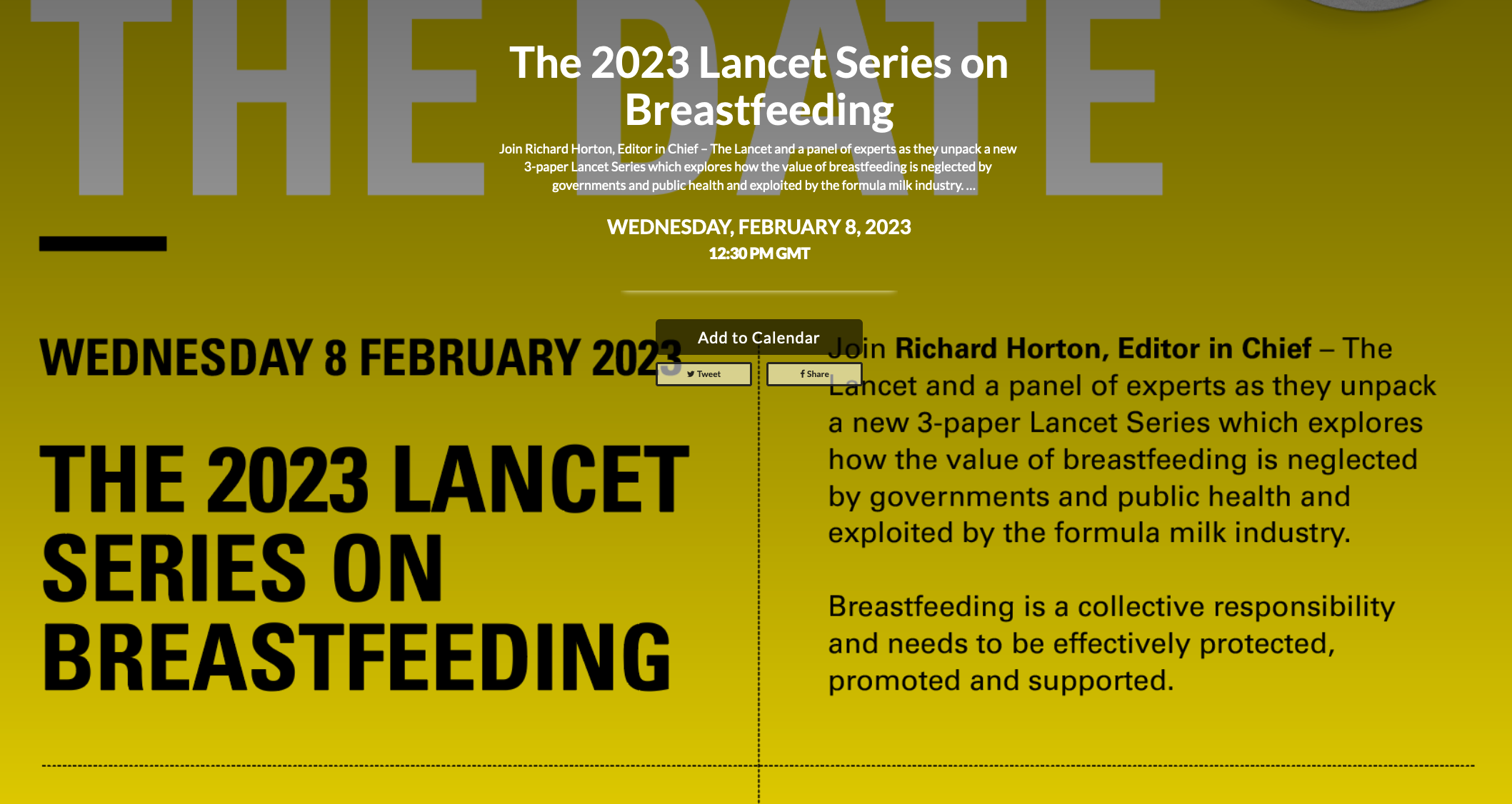 Webinar : the 2023 Lancet Series on Breastfeeding