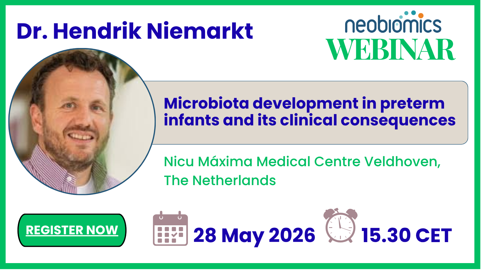 WEBINAR: Microbiota Development in Preterm Infants and its Clinical Consequences