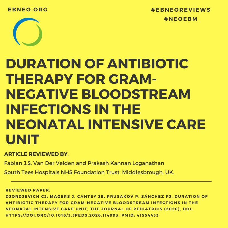 EBNEO Commentary: Duration of Antibiotic Therapy for Gram-Negative Bloodstream Infections in the Neonatal Intensive Care Unit